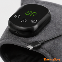 Close-up of the ThermaSole controller showing touch controls, LED display and Type-C charging port